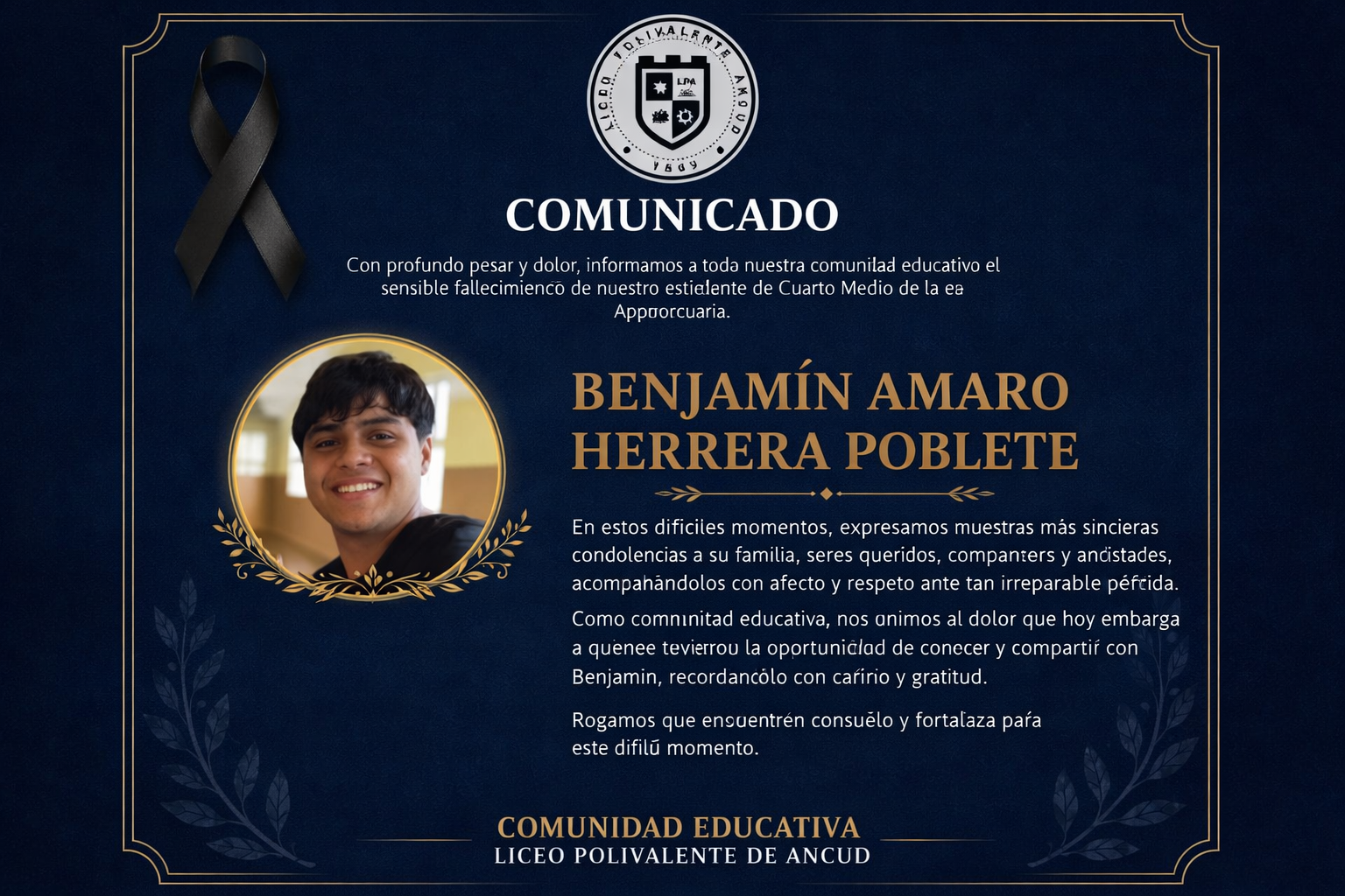 Comunidad escolar de Ancud lamenta muerte de estudiante en accidente en la ruta costera W-21